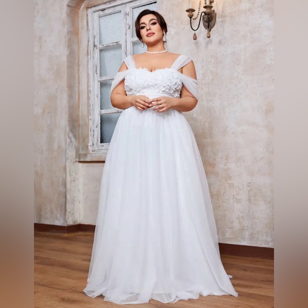 Wedding Dress With Pearl And Flower Detail